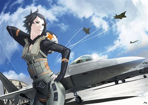 5120x2880px | free download | HD wallpaper: Ace Combat, anime, Anime Girls, F 22 Raptor, Jet ...