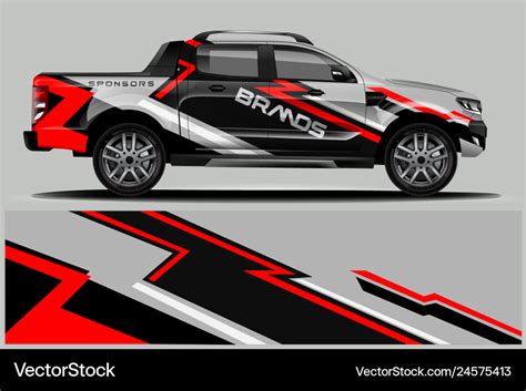 Double cabin truck wrap design wrap sticker and Vector Image