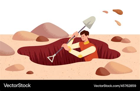 Man digging hole Royalty Free Vector Image - VectorStock