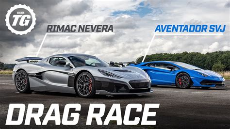 DRAG RACE: Rimac Nevera vs Lamborghini Aventador SVJ | Top Gear Series 33 - YouTube