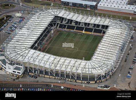 Aerial photograph of Derby County F.C.'s Pride park stadium Stock Photo ...