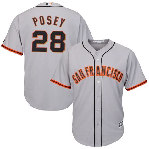 Majestic Buster Posey San Francisco Giants Gray Cool Base Player Jersey