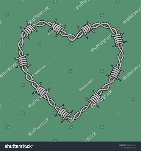 Vector Drawing Barbed Wire Heart Stock Vector (Royalty Free) 2223591487 ...