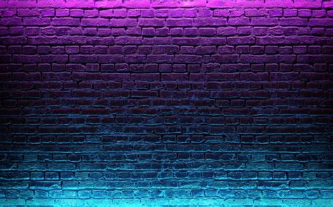 Modern futuristic neon lights on old grunge brick wall room... | Imagens para pc, Imagens de ...