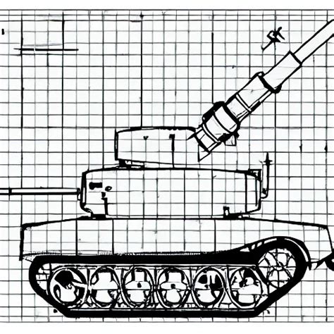 main battle tank blueprint white background | Stable Diffusion