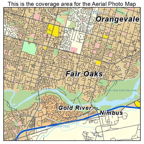 Aerial Photography Map of Fair Oaks, CA California