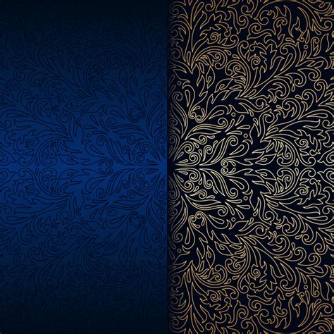 Luxury blue background with ornament gold vector 10 free download