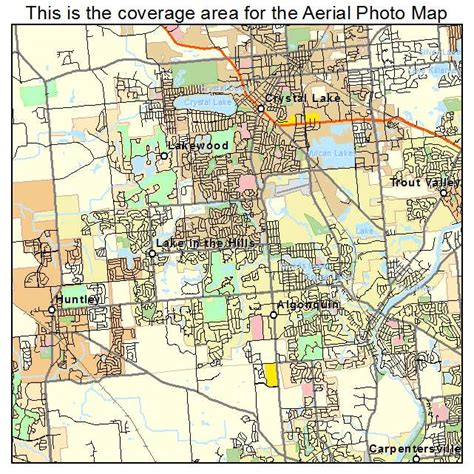 Aerial Photography Map of Lake in the Hills, IL Illinois