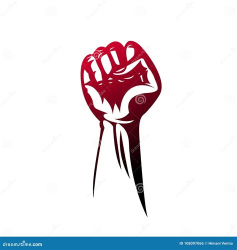 Protest Poster, Raised Fist in Protest. Vector Illustration Stock ...