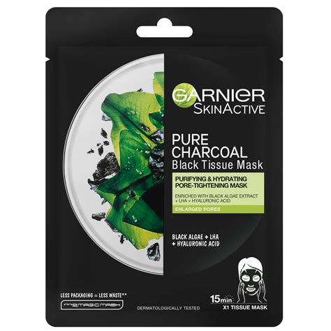 Køb Garnier Skin Active Black Pure Charcoal Tissue Mask hos Med24.dk