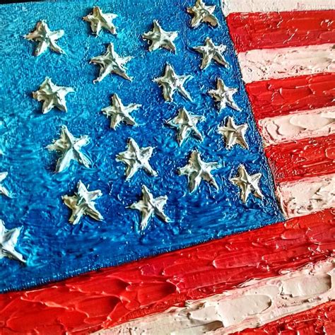 3D Art, American Flag Art, ORIGINAL PAINTING, Textured Artwork 6 X 8 Inches - Etsy