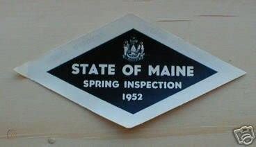 1952 VINTAGE MAINE INSPECTION STICKER LICENSE PLATE SP | #21600779