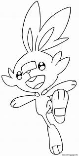 Pokemon Sword Shield Scorbunny Coloring Page Printable sketch template