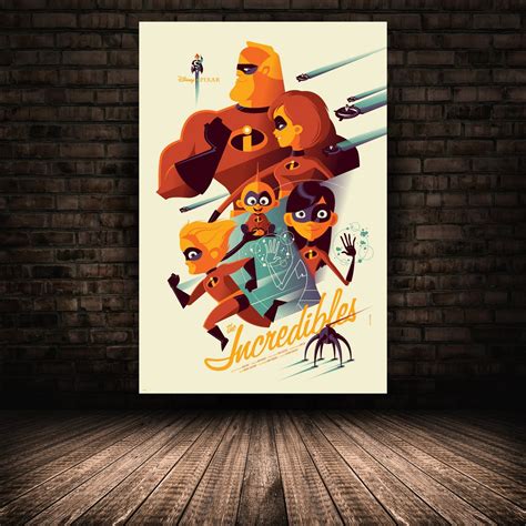 The Incredibles Movie Poster Animated Wall Art Unique Home - Etsy