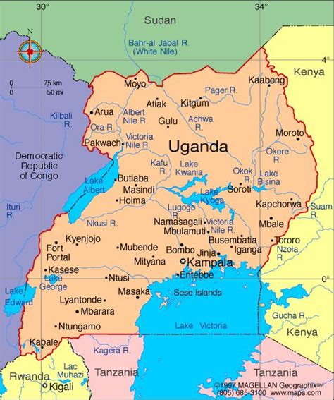 Uganda Map | Uganda, Mission trip fundraising, Africa map