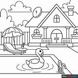 Pool Coloring Pages sketch template