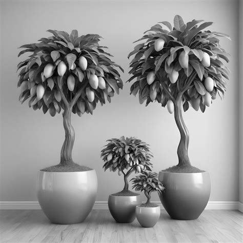 Premium Photo | Gray luxe living stand out with a gorgeous mango tree ...