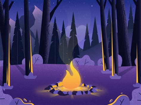 Campfire | Campfire drawing, Campfire, Illustration