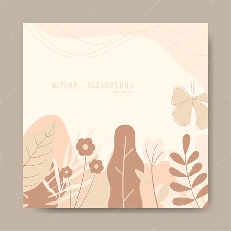 Premium Vector | Abstract nature background with leaves and plants. Copy space for text. Vector ...