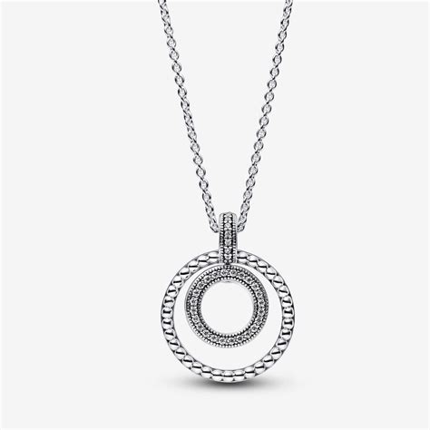 Pandora Signature Pavé & Beads Pendant & Necklace | Sterling silver ...