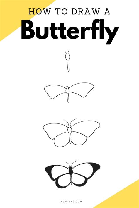 How To Draw A Butterfly Step By Step Easy Drawing Tutorial For Kids And ...