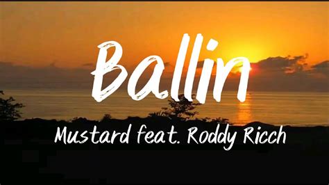 Ballin - Mustard feat. Roddy Ricch (Lyrics) - YouTube