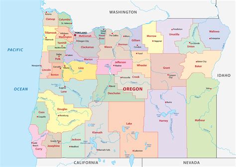 Oregon Counties Map | Mappr