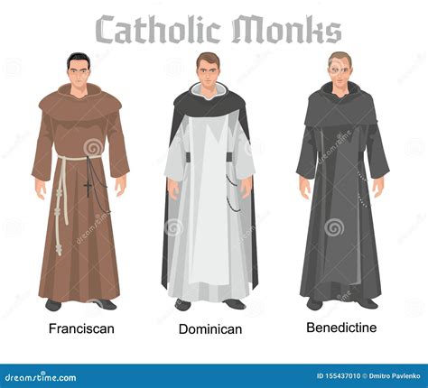 Catholic Monk In Robes, Flat Illustration Cartoon Vector ...