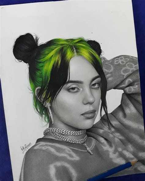 Pin by theloveofyourlife on drawing Vveillie | Billie, Celebrity drawings, Billie eilish