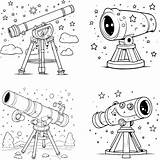 Una Página Para Colorear De Un telescopio  Vector Premium sketch template