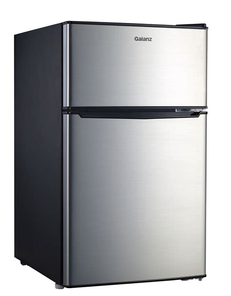 Galanz 3.1 Cu Ft Two Door Mini Fridge GL31SB, Black Stainless Steel - Walmart.com