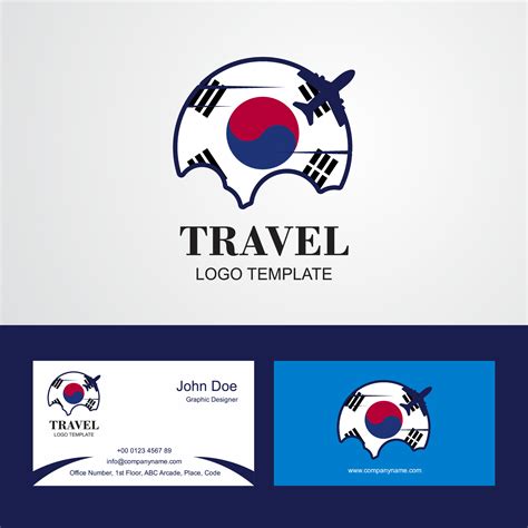 Travel Korea South Flag Logo and Visiting Card Design 14300549 Vector ...