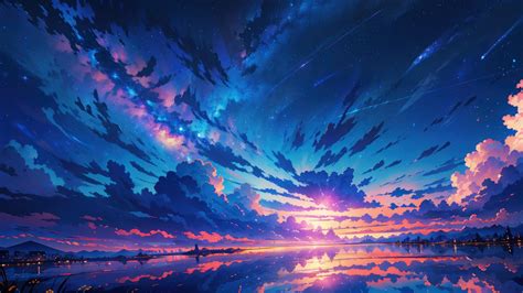 🔥 Download Sunset Anime Art Clouds Sky Scenery 4k Wallpaper iPhone HD ...