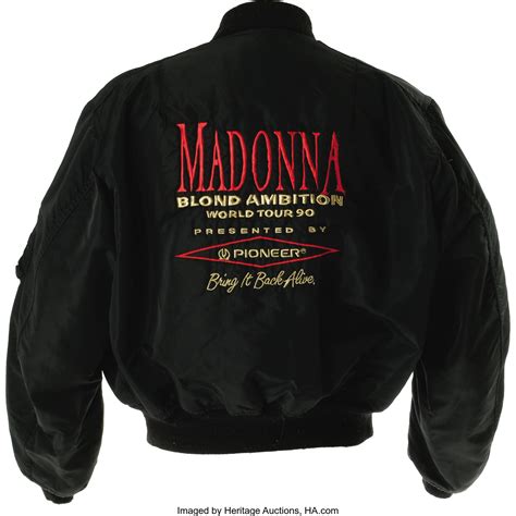 Madonna "Blond Ambition" Tour Jacket. A heavy black satin tour | Lot #22342 | Heritage Auctions