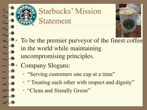 Starbucks Mission Statement And Values