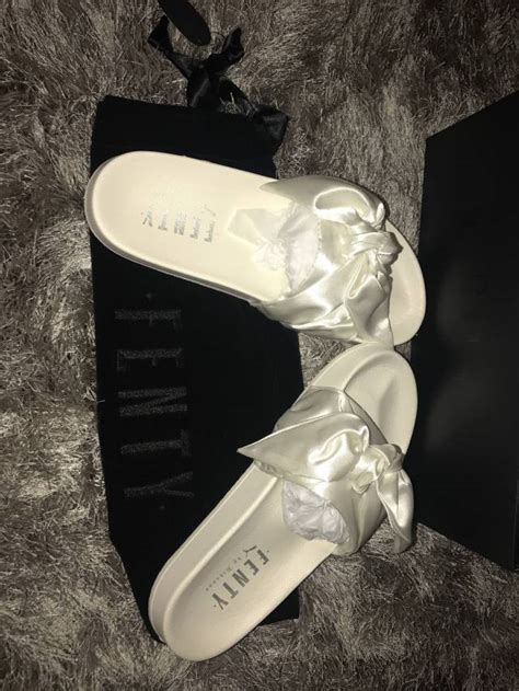 Puma Rihanna Fenty Bow Slides in White (Marshmallow) | Kixify Marketplace