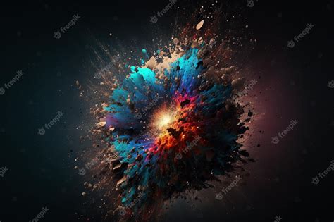 Premium Photo | A colorful explosion with a black background