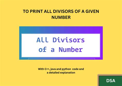 TO PRINT ALL DIVISORS OF A GIVEN NUMBER