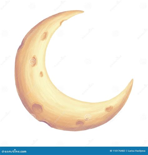 Half Moon Hand Drawn Illustration Stock Vector - Illustration of card ...