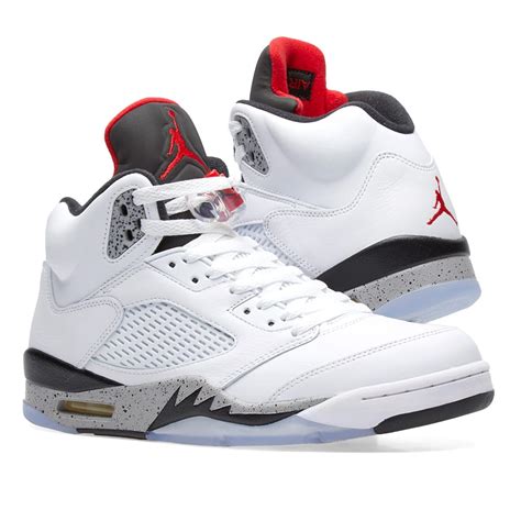 Air Jordan 5 Retro White, University Red & Black | END. (US)