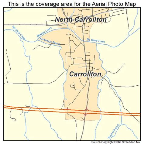 Aerial Photography Map of Carrollton, MS Mississippi