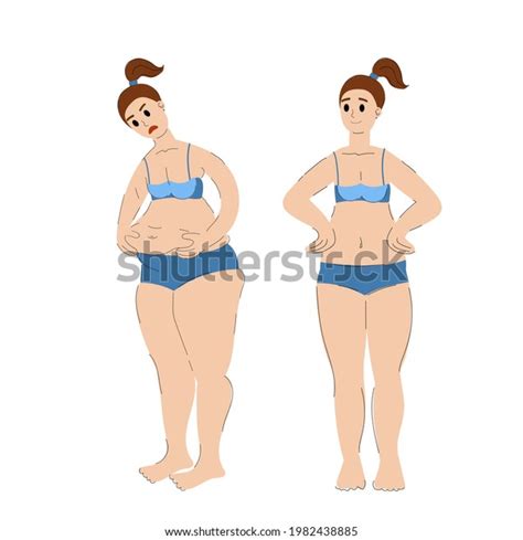 Before After Weight Gain Weight Loss Stock Vector (Royalty Free ...