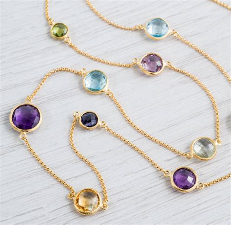 Gold And Multi Gemstone Necklace By Auree Jewellery | notonthehighstreet.com