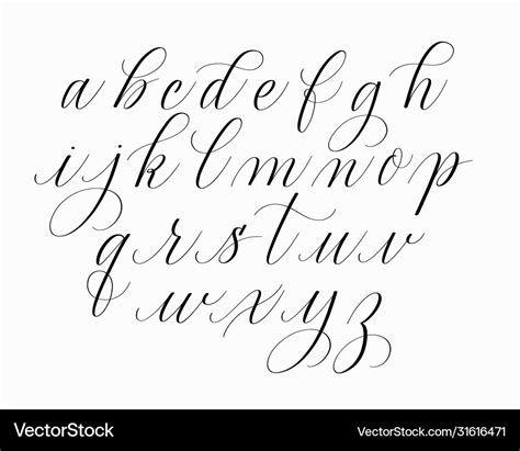 Hand-drawn doodle calligraphy alphabet Royalty Free Vector