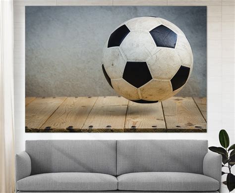 Abstract Soccer Canvas Art Soccer Ball Print Game Room | Etsy