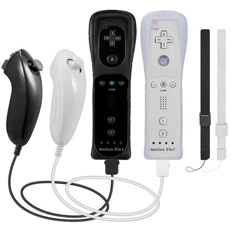 Luxmo Wii Remote Controller Motion Plus and Nunchuck for Wii/Wii U Console Video Games（black ...