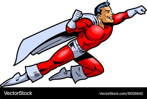 Flying superhero clipart cartoon Royalty Free Vector Image