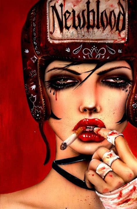 Brian Viveros Girl Box, Pop Art Girl, Girls Hand, Girl Smoking, Red Lips, Dark Art, Oeuvre D'art ...