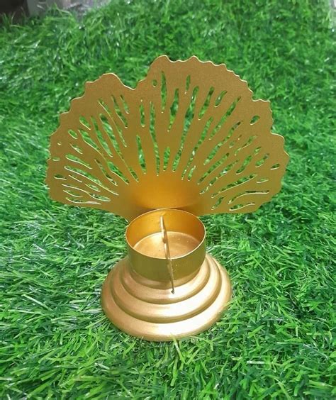 Gloss Table Top Peacock Metal Candle Holder, For Decoration, Size/Dimension: 4x3x5.5inch at Rs ...