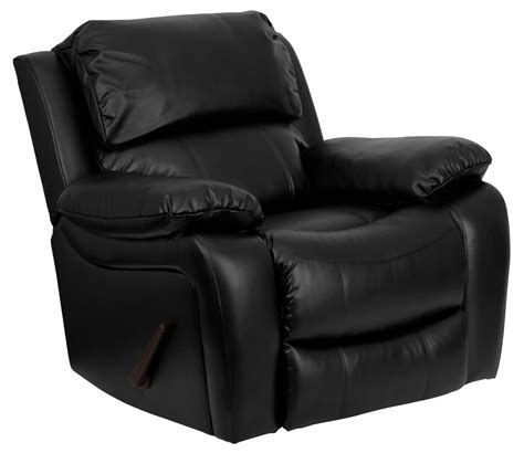 Black Leather Rocker Recliner from Renegade | Coleman Furniture